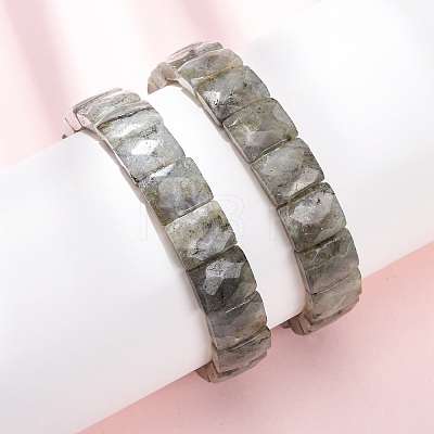 Natural & Synthetic Mixed Gemstone Faceted Beaded Stretch Bracelets for Women BJEW-K251-08-1