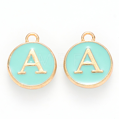 Golden Plated Alloy Enamel Charms ENAM-S118-05A-1
