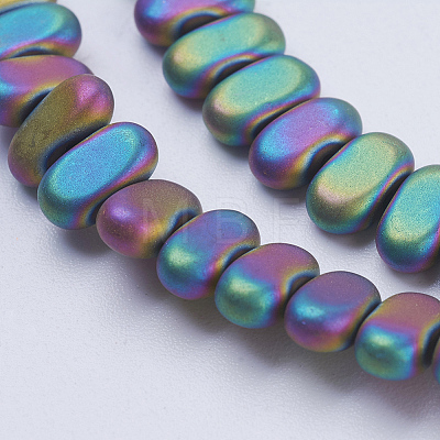 Electroplate Non-magnetic Synthetic Hematite Beads Strands G-J382-4x8x2mm-A03-F-1