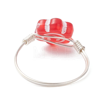 Copper Wired Acrylic Finger Rings RJEW-JR00958-02-1