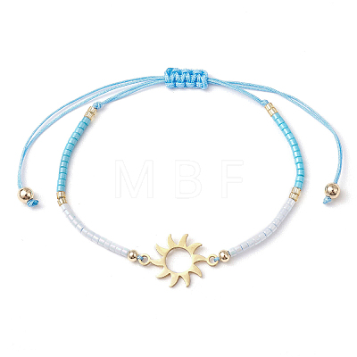 Glass Seed Braided Beaded Bracelets for Women BJEW-MZ00130-05-1