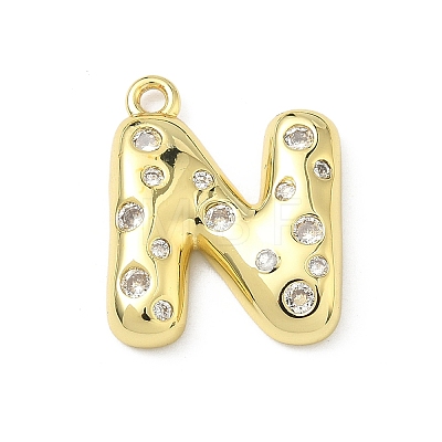 Brass Micro Pave Clear Cubic Zirconia Pendants KK-I476-02G-N-1