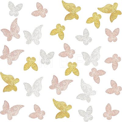 Olycraft 200Pcs Butterfly & Flower Alloy Cabochons MRMJ-OC0002-61-1