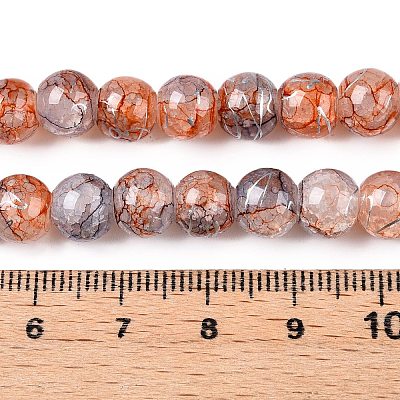 Drawbench Crackle Glass Beads Strands GLAA-N006-8mm-09-1