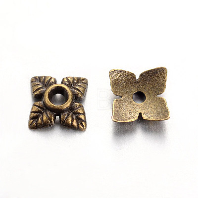 Tibetan Style Alloy Bead Caps TIBEB-Q018-B-LF-1