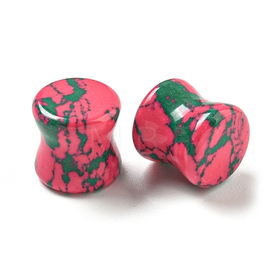 Synthetic Ruby in Zoisite Ear Gauges Flesh Tunnels Plugs EJEW-P293-02D-1