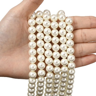 Eco-Friendly Dyed Glass Pearl Round Beads Strands HY-A002-10mm-RB011-1