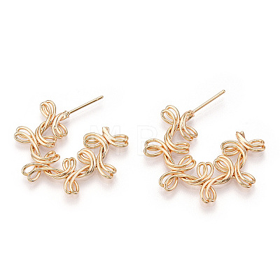 Brass Earring for Women EJEW-P268-01G-1