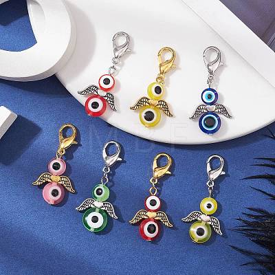 Ecil Eye Angel Resin Pendant Decorations HJEW-JM01514-1