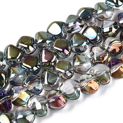 Electroplate Transparent Glass Beads Strands EGLA-Q133-01A-06-1