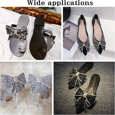 2Pcs Resin Rhinestone Bowknot Shoes Charms FIND-CA0004-74-1