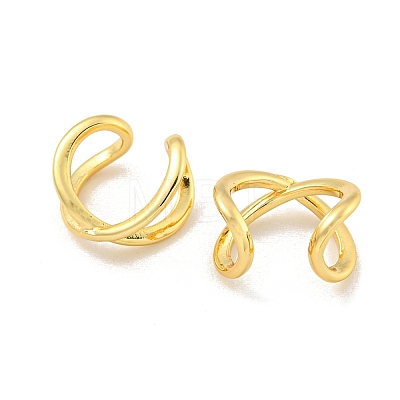 Rack Plating Brass Cuff Earrings for Women EJEW-C098-01G-1