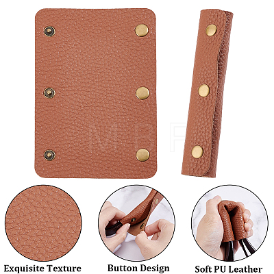 4Pcs Detachable PU Imitation Leather Bag Handle Wrap PURS-BBC0001-08D-1