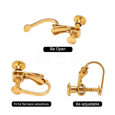 Brass Screw On Clip-on Earring Findings X-KK-L164-02G-1