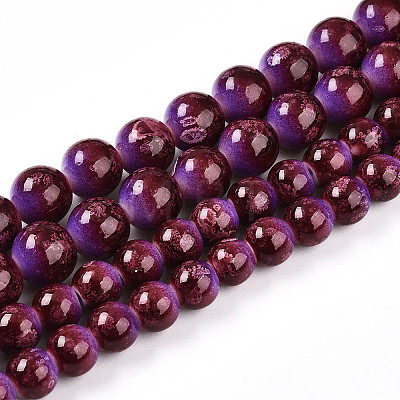 Baking Paint Glass Beads Strands DGLA-N008-10mm-04-1