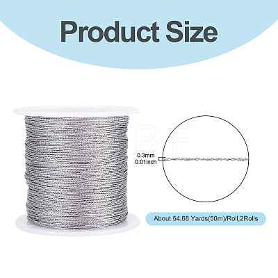 2 Rolls Round PET Metallic Thread MCOR-TADJ0001-01B-02-1