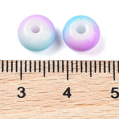 Opaque Spray Painted Glass Beads GLAA-G118-01N-1