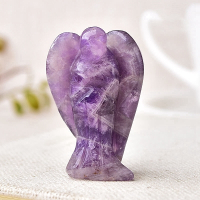 Natural Amethyst Carved Healing Angel Figurines PW-WG20771-01-1