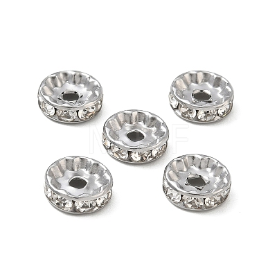 304 Stainless Steel Rhinestone Spacer Beads RB-CBA18B7-01P-13-1