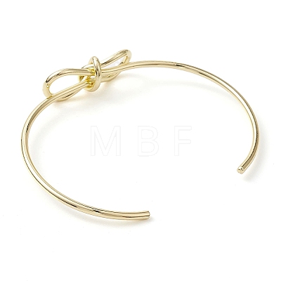Bowknot Brass Cuff Bangles BJEW-D039-37D-G-1