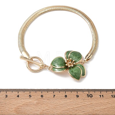 Iron Enamel Green Flower Anklets with OT Clasps for Women RN-CBA08A4-01G-1