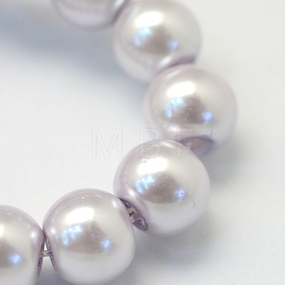 Baking Painted Pearlized Glass Pearl Round Bead Strands HY-Q003-14mm-25-1