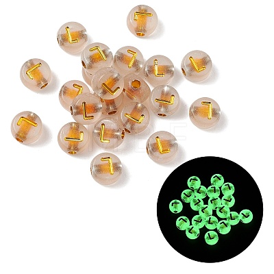 Luminous Transparent Acrylic Beads OACR-P037-01B-L-1