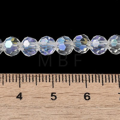 Electroplate Transparent Glass Beads Strands X-EGLA-A035-T6mm-L19-1