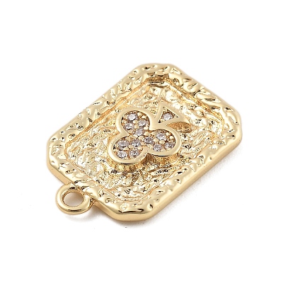 Brass Micro Pave Cubic Zirconia Pendants KK-D283-30G-02-1