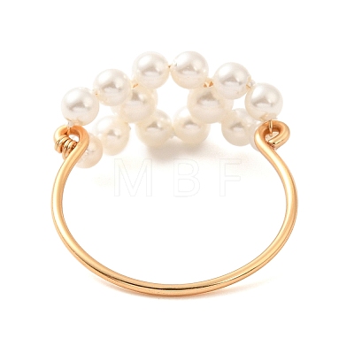 Round Shell Pearl Finger Rings RJEW-TA00153-1