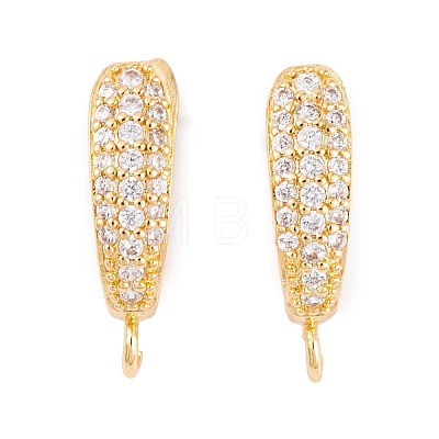 Rack Plating Brass Cubic Zirconia Hoop Earring Findings KK-S374-04G-03-1