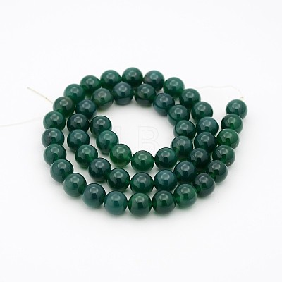 Natural Teal Jade Round Beads Strands G-P070-09-10mm-1