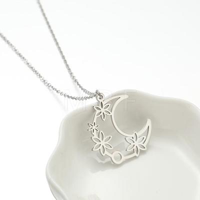 304 Stainless Steel Hollow Pendant Necklaces FS-WGE7531-02-1