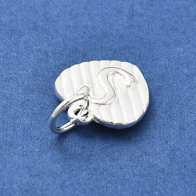 925 Sterling Silver Heart with Capital Letter Charms STER-S009-13S-S-1