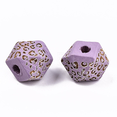 Painted Natural Wood Beads WOOD-T021-51A-07-1