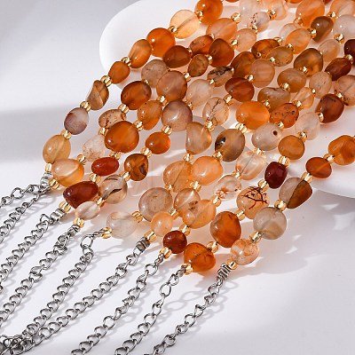 Natural Carnelian Beaded Bracelets for Women G-P563-07P-17-1