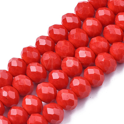 Opaque Solid Color Glass Beads Strands EGLA-A034-P10mm-D22-1
