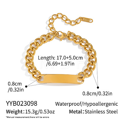 304 Stainless Steel ID Bracelets JU2889-1-1