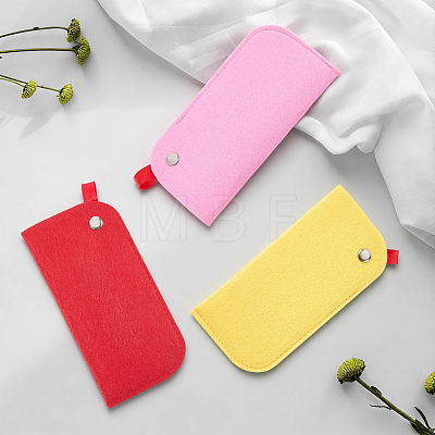 3Pcs 3 Colors Rectangle Felt Eyeglass Case AJEW-CN0007-36B-1