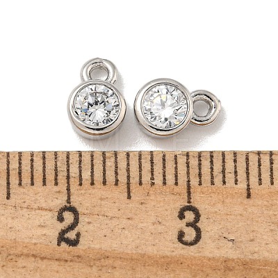 Brass Micro Pave Cubic Zirconia Charms KK-L075-017P-02-1