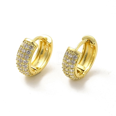 Clear Cubic Zirconia Hoop Earrings EJEW-E273-12LG-1