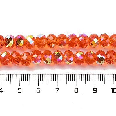 AB Color Plated Transparent Electroplate Beads Strands EGLA-H104-06A-1