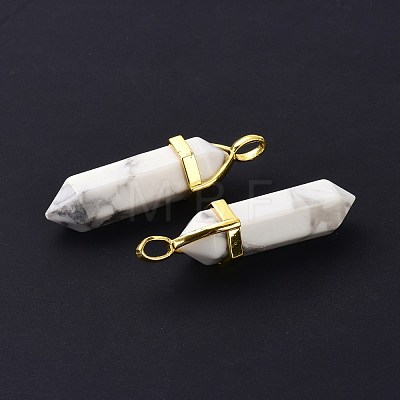 Natural Howlite Pointed Pendants G-G025-01G-43-1