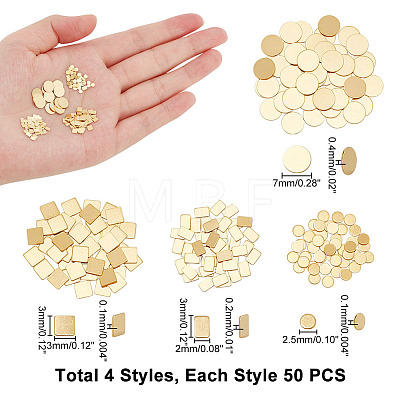   200Pcs 4 Style Gold Plated Brass Chip Solder DIY-PH0010-47-1