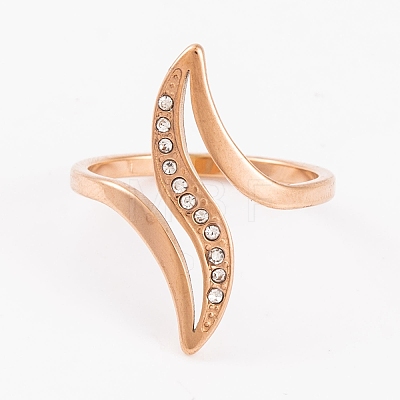 304 Stainless Steel Thin Curve Ring for Women RJEW-C086-26-RG-1