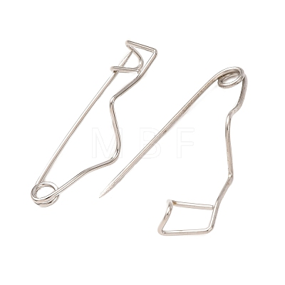 Iron Wave Safety Pin Brooch Findings JEWB-Z050-01P-03-1