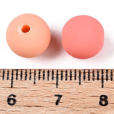 Rubberized Style Imitated Silicone Acrylic Beads MACR-T048-01C-17-1