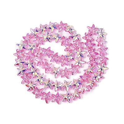 Electroplate Transparent Glass Beads Strands LS-EGLA-Q136-01A-13-1