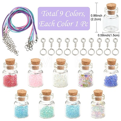 DIY Wish Bottle Necklace Making Kit DIY-YW0006-52-1