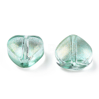 Transparent Spray Painted Glass Beads GLAA-R211-02-B05-1
